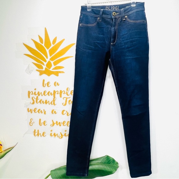 DL1961 Premium Denim Nina Super High Rise Skinny Jeans Dark Wash Size 26 - Picture 2 of 15
